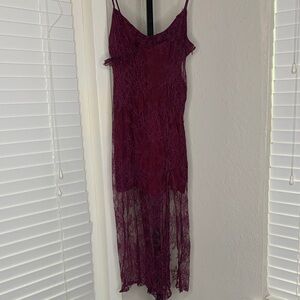 Urban outfitters lace floral midi dress small